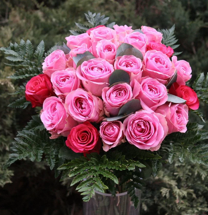Okrugli buket roze ruža – flower box Beograd - flower box Beograd, cvećara Novi Beograd i dostava cveća Beograd Okrugli buket roze ruža – flower box Beograd - flower box Beograd, cvećara Novi Beograd i dostava cveća Beograd